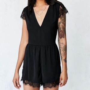 Kimchi Blue Lace Deep-V Romper